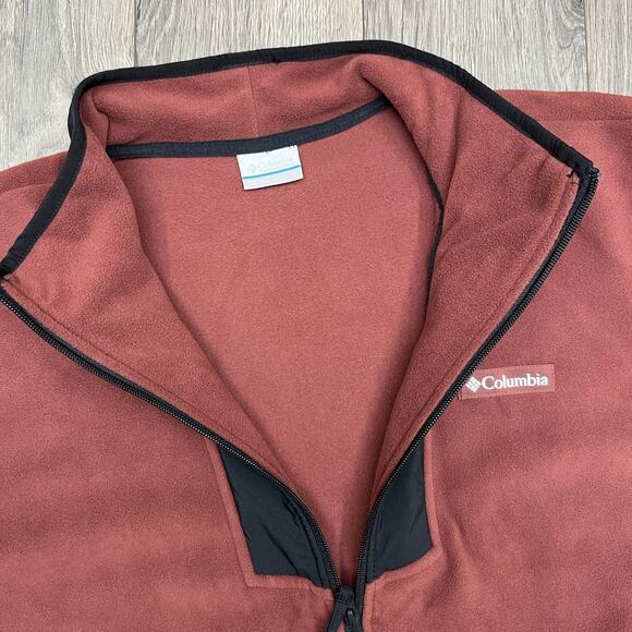 Columbia 1/2 Zip Fleece Jacket Size Large Mens Maroon Sequoia Grove $60 - Picture 10 of 12